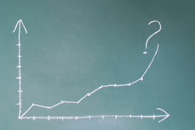 Chart on chalkboard showing all-time highs