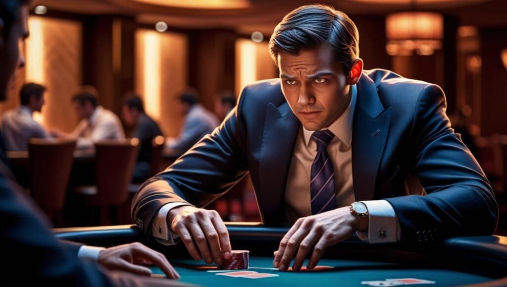 Is Forex Trading Gambling? The Answer Might Surprise You 1 Man sitting at casino table to represent whether trading is gambling